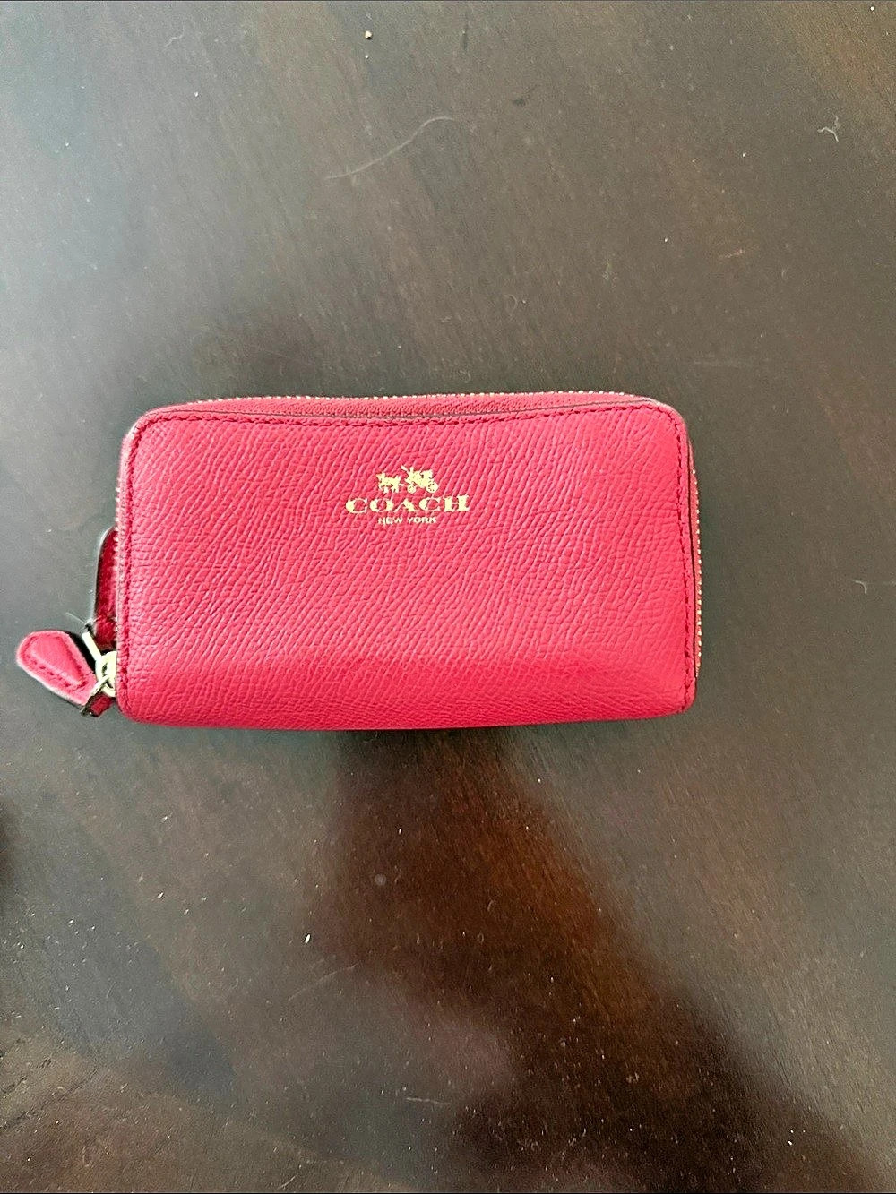 Coach Small Double Zip Coin Case Wallet in Pink